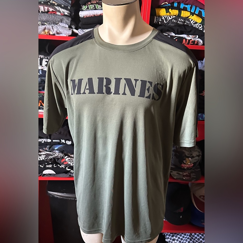 AE Sport MARINES Green Short Sleeve Shirt X Size : XL
